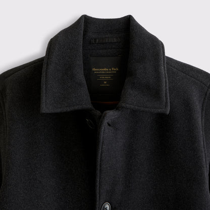 Abercrombie Wool-Blend Long Mac Coat