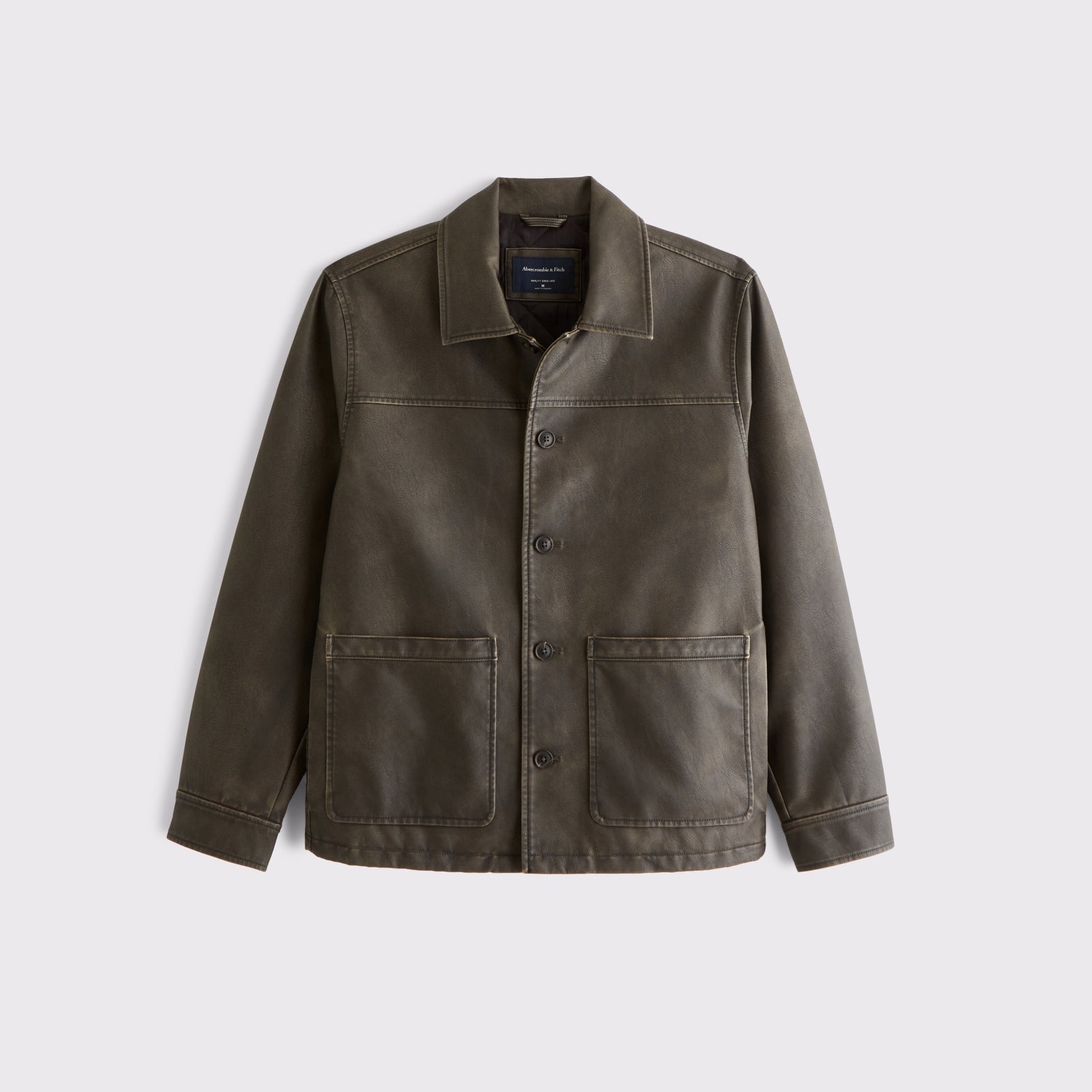 Abercrombie Vegan Leather Trucker Jacket