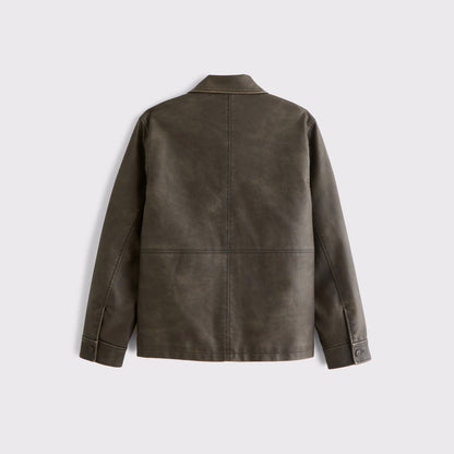 Abercrombie Vegan Leather Trucker Jacket