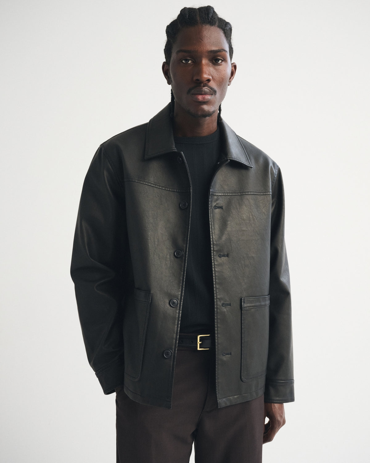 Abercrombie Vegan Leather Trucker Jacket
