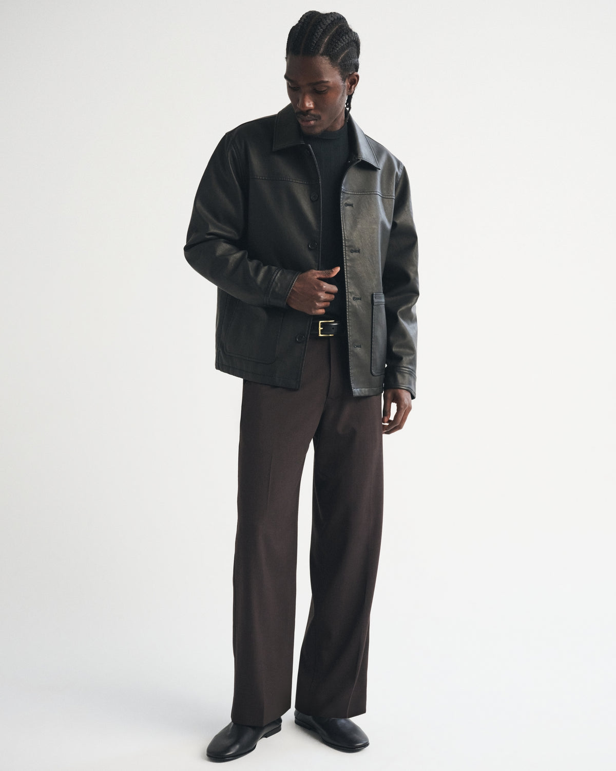 Abercrombie Vegan Leather Trucker Jacket