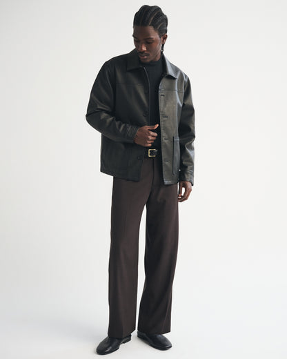 Abercrombie Vegan Leather Trucker Jacket