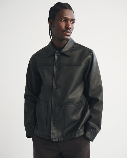 Abercrombie Vegan Leather Trucker Jacket