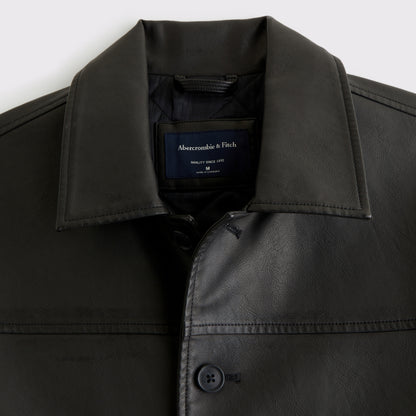 Abercrombie Vegan Leather Trucker Jacket