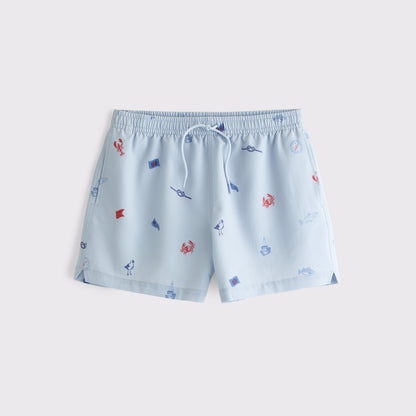 Abercrombie Pull-On Embroidered Swim Trunk