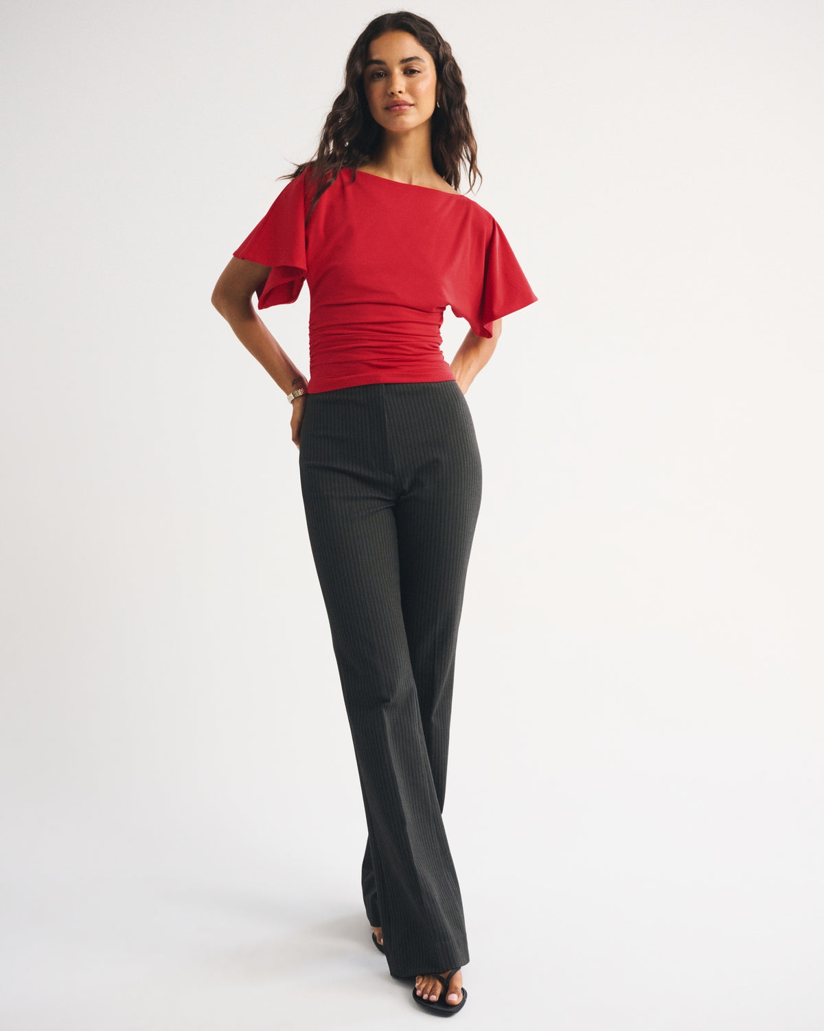 Abercrombie Flutter Sleeve Slash Top