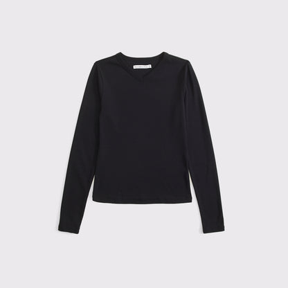 Abercrombie Long-Sleeve Tuckable Jersey V-Neck Baby Tee