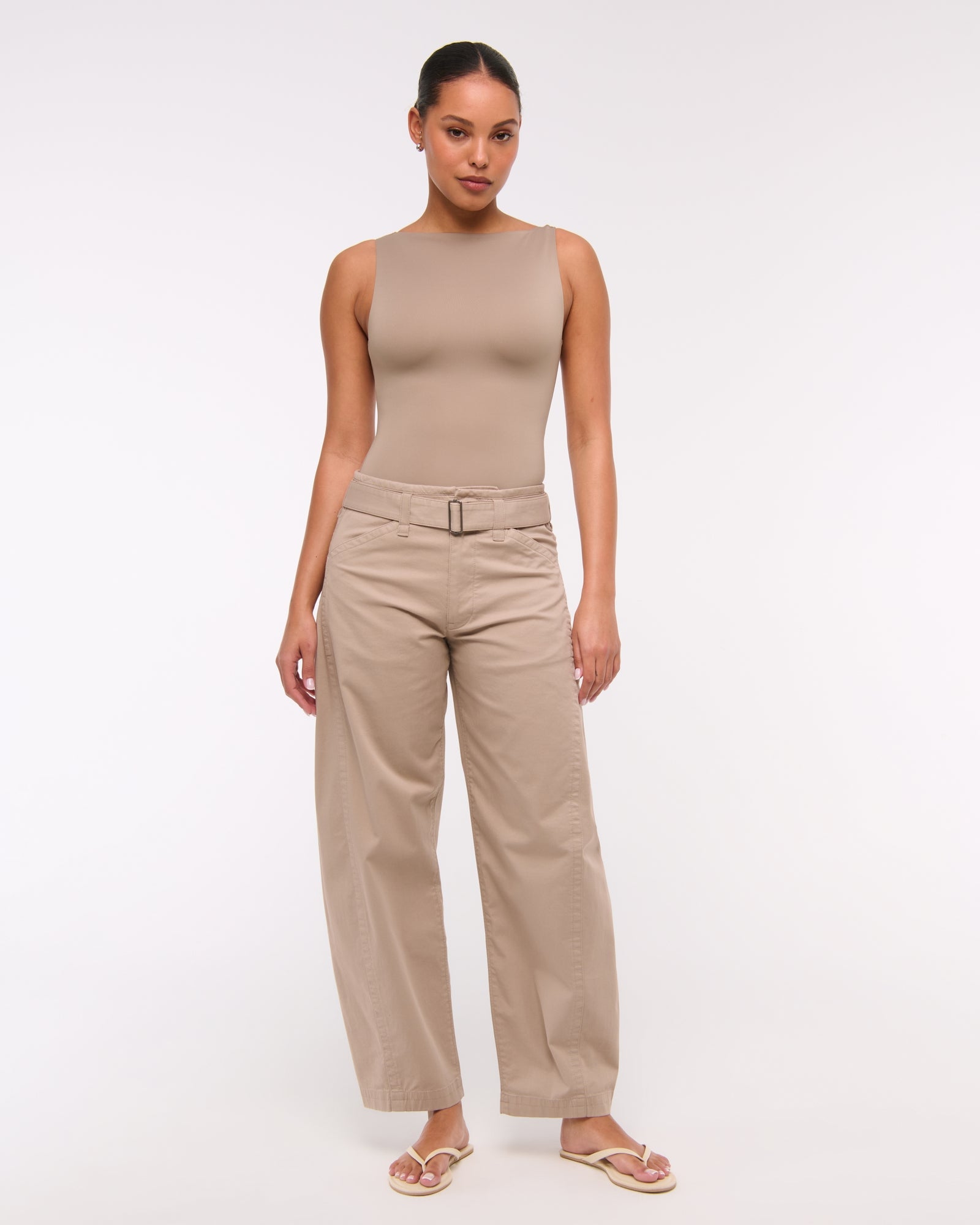 Abercrombie Sculpt Matte Seamless Slash Scoop-Back Bodysuit