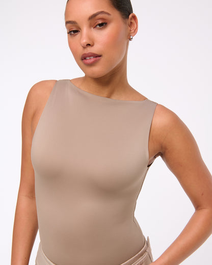 Abercrombie Sculpt Matte Seamless Slash Scoop-Back Bodysuit