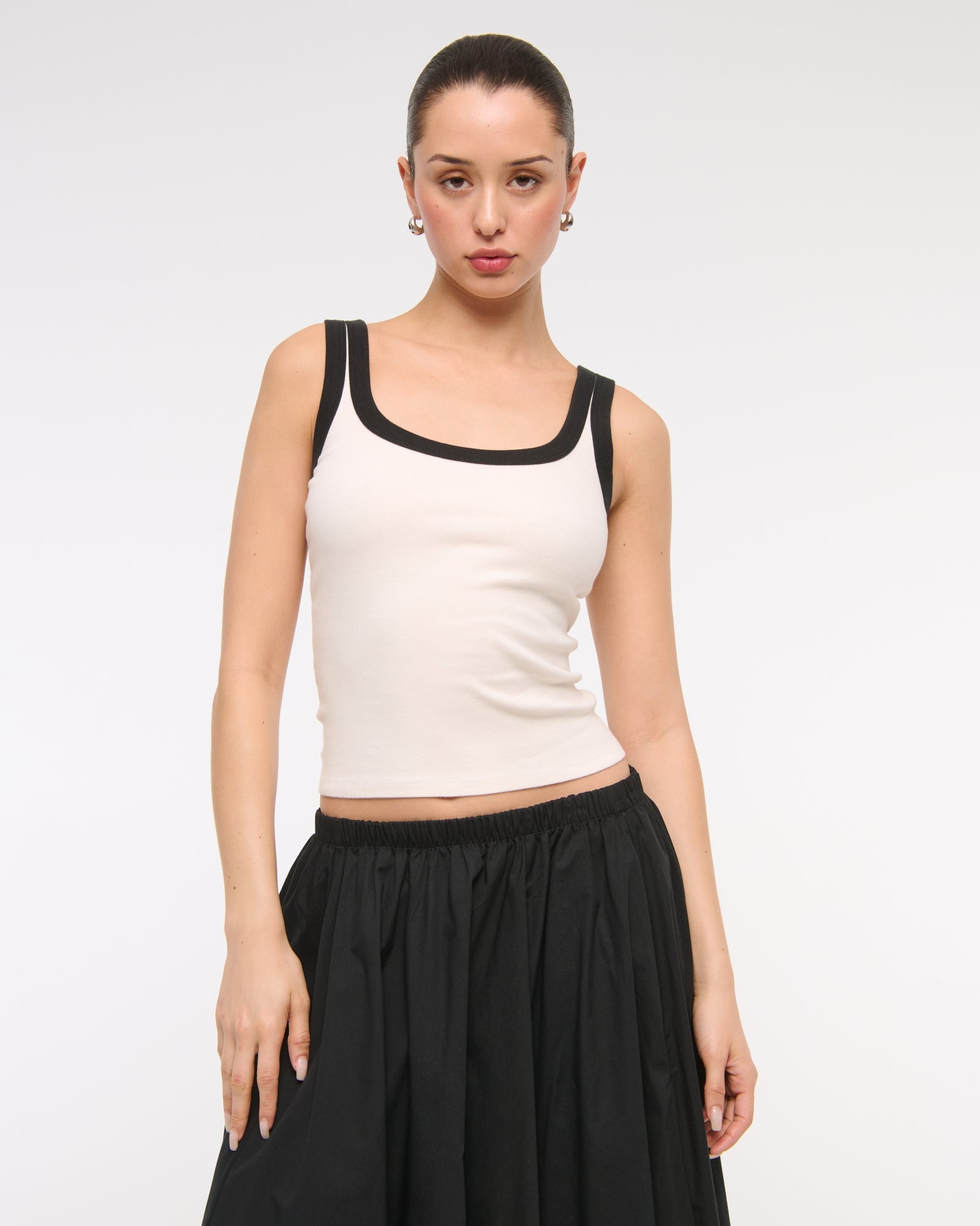 Abercrombie Vintage-Style Rib Tuckable Scoopneck Tank