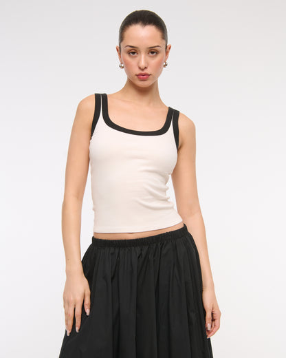 Abercrombie Vintage-Style Rib Tuckable Scoopneck Tank