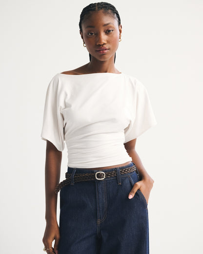 Abercrombie Flutter Sleeve Slash Top