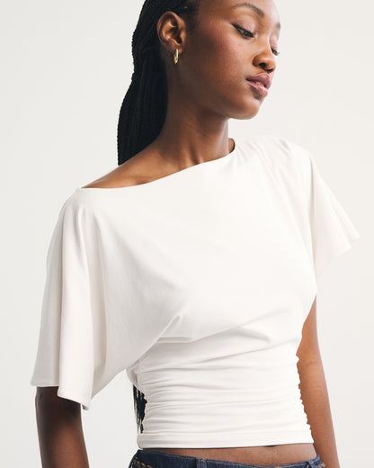 Abercrombie Flutter Sleeve Slash Top