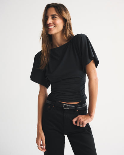 Abercrombie Flutter Sleeve Slash Top