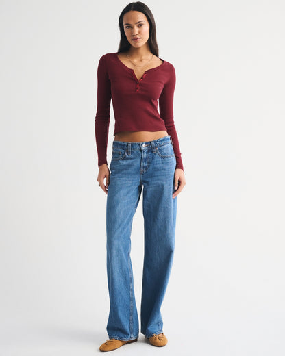 Abercrombie Long-Sleeve Rib Henley