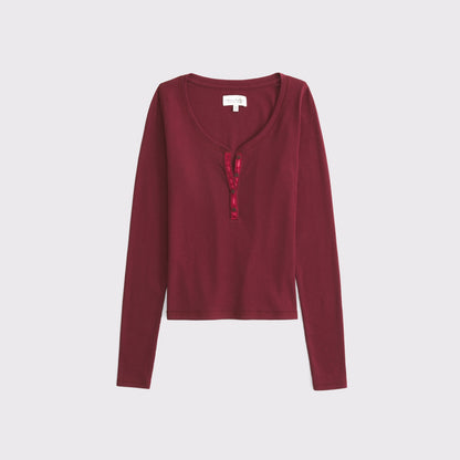 Abercrombie Long-Sleeve Rib Henley