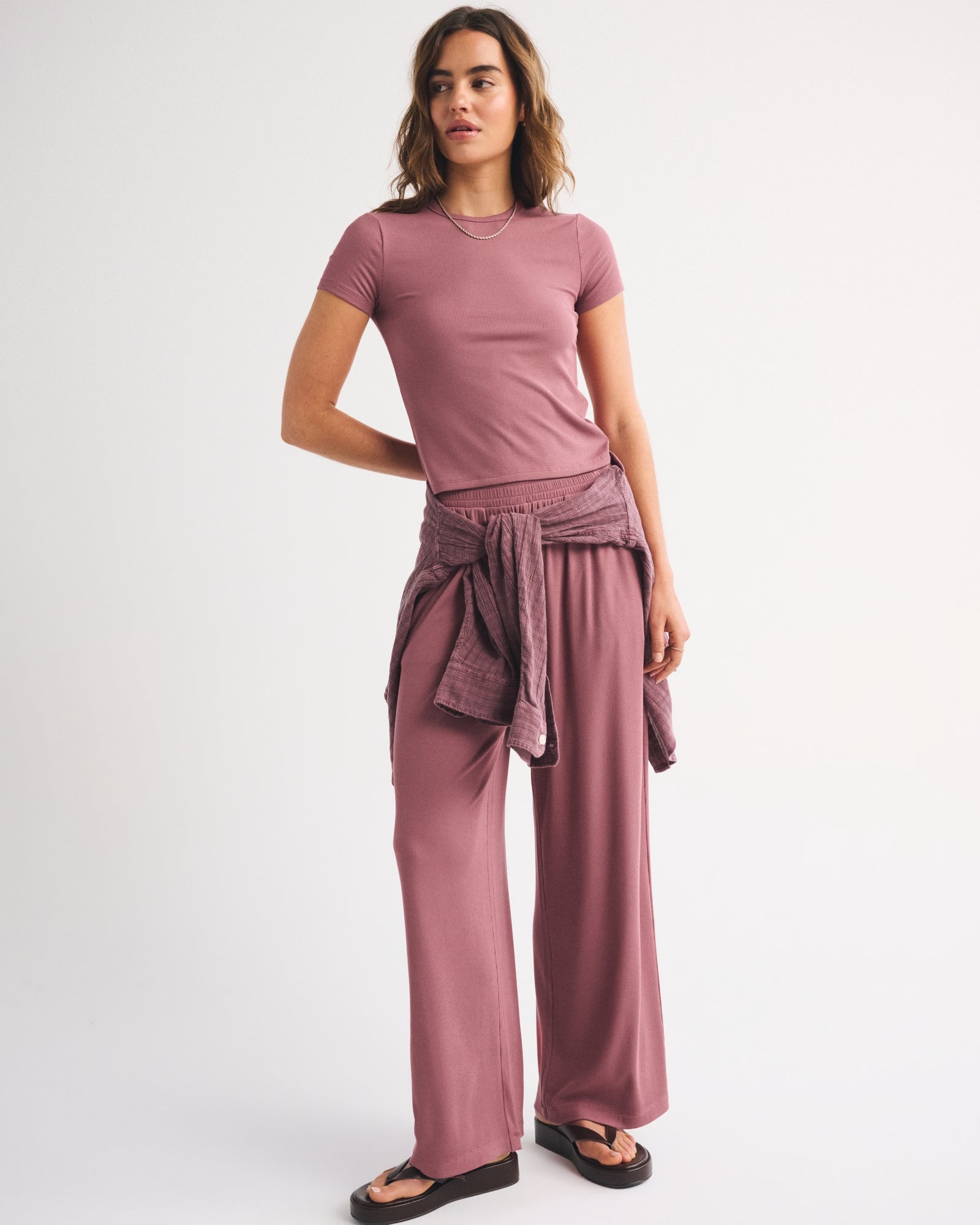 Abercrombie Modal-Blend Lounge Rib Baby Tee