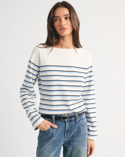 Abercrombie Long-Sleeve Mariner Boat Neck Tee