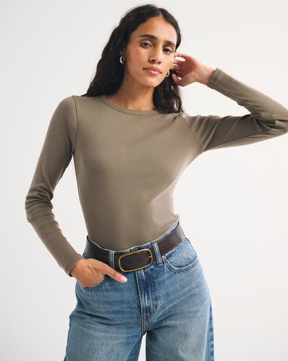 Abercrombie Long-Sleeve Tuckable Jersey Baby Tee