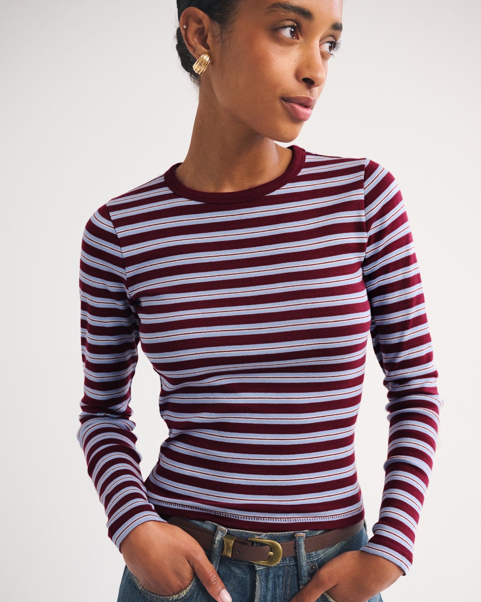 Abercrombie Long-Sleeve Tuckable Jersey Baby Tee
