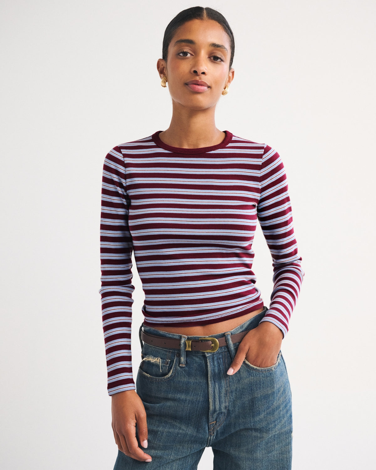 Abercrombie Long-Sleeve Tuckable Jersey Baby Tee
