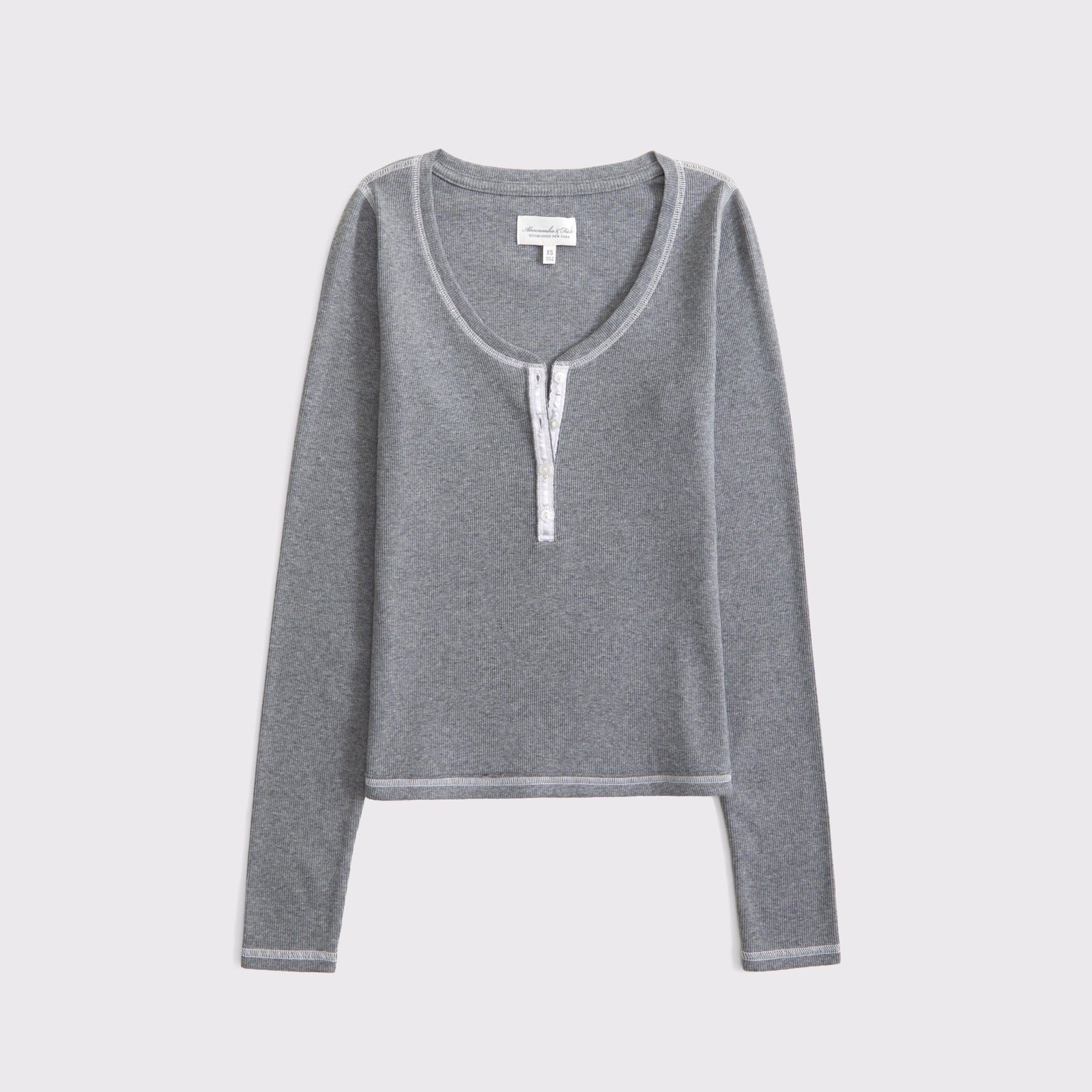 Abercrombie Long-Sleeve Rib Henley