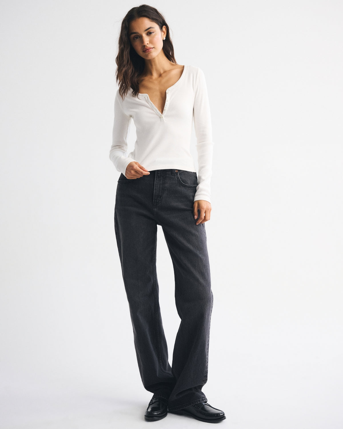 Abercrombie Long-Sleeve Rib Henley