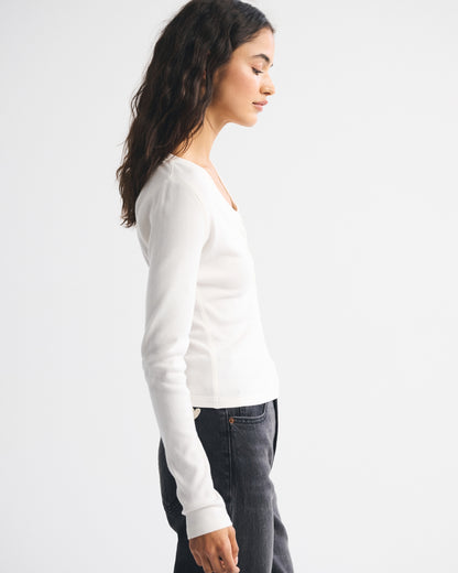 Abercrombie Long-Sleeve Rib Henley