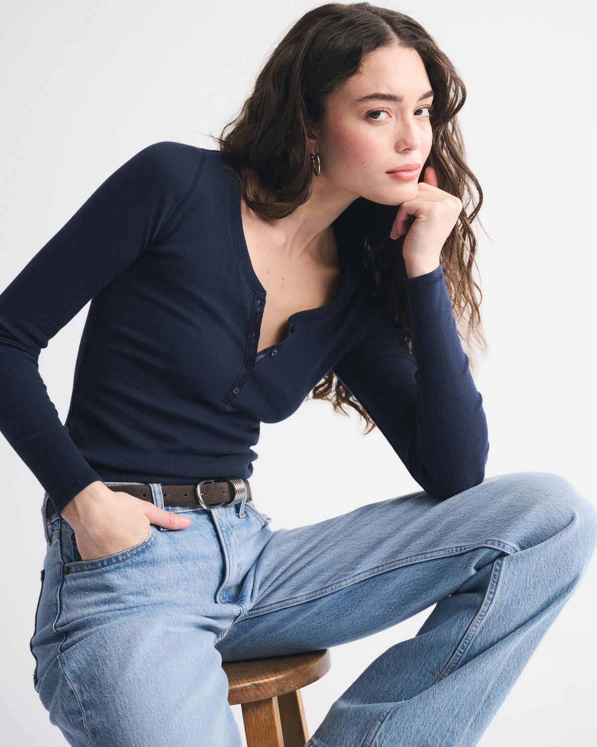 Abercrombie Long-Sleeve Rib Henley