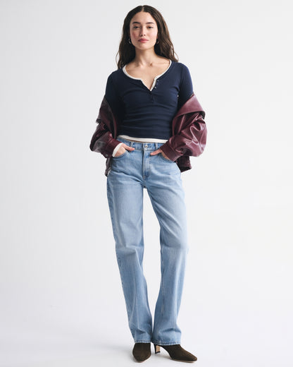 Abercrombie Long-Sleeve Rib Henley