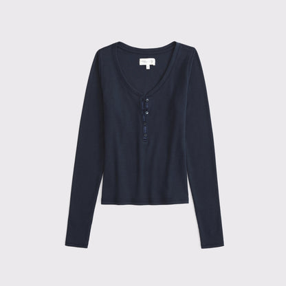 Abercrombie Long-Sleeve Rib Henley