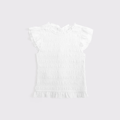 Abercrombie 100% Cotton Tie-Back Smocked Top