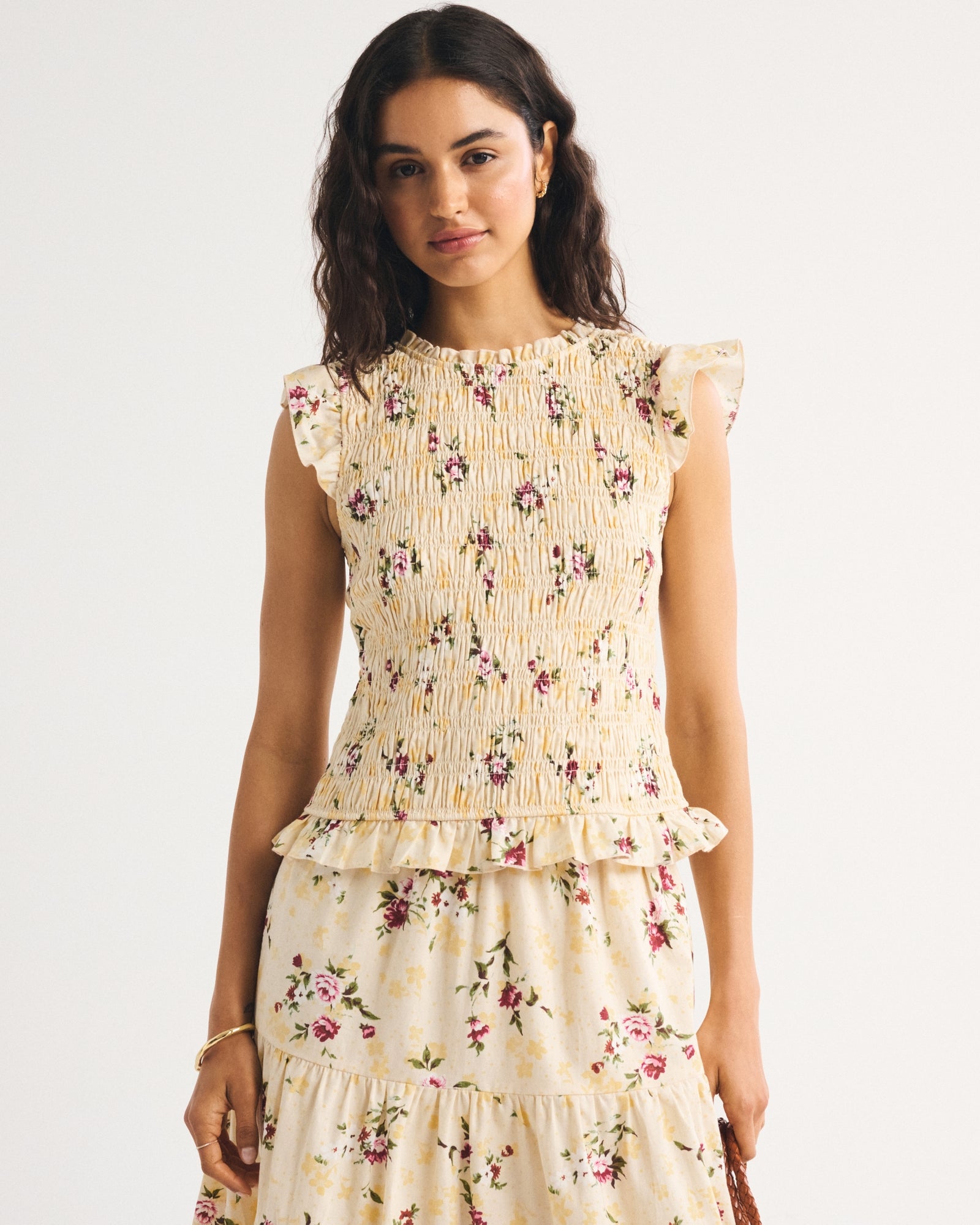 Abercrombie 100% Cotton Tie-Back Smocked Top