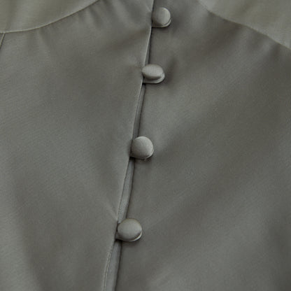 Abercrombie Lace-Trim Satin Button-Up Blouse