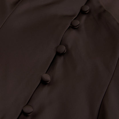 Abercrombie Lace-Trim Satin Button-Up Blouse