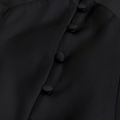 Abercrombie Lace-Trim Satin Button-Up Blouse