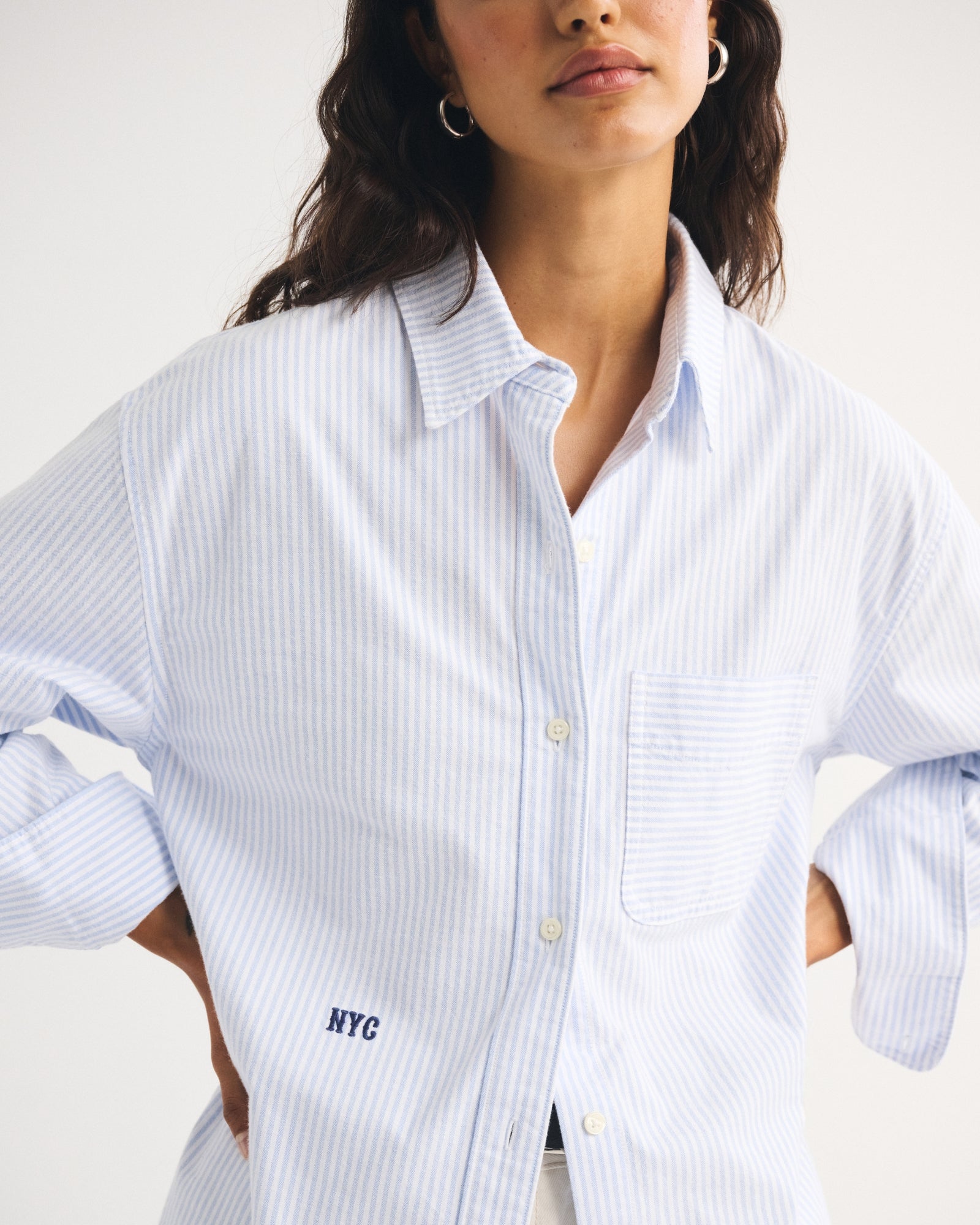 Abercrombie Abbode Oversized Embroidered Oxford Shirt