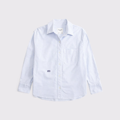 Abercrombie Abbode Oversized Embroidered Oxford Shirt