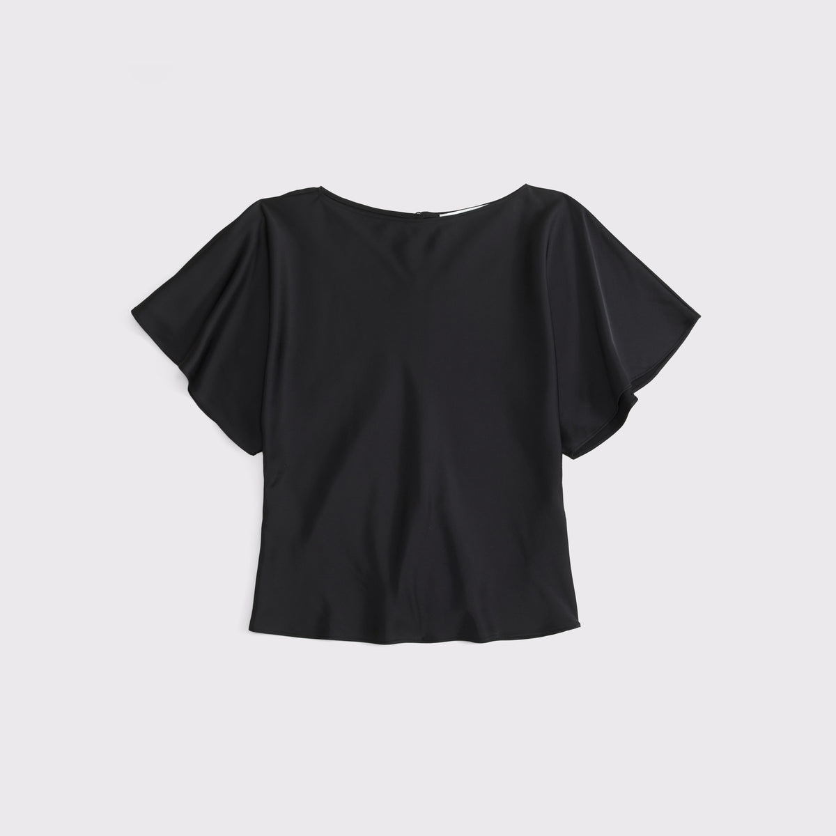 Abercrombie Satin Flutter Sleeve Slash Top