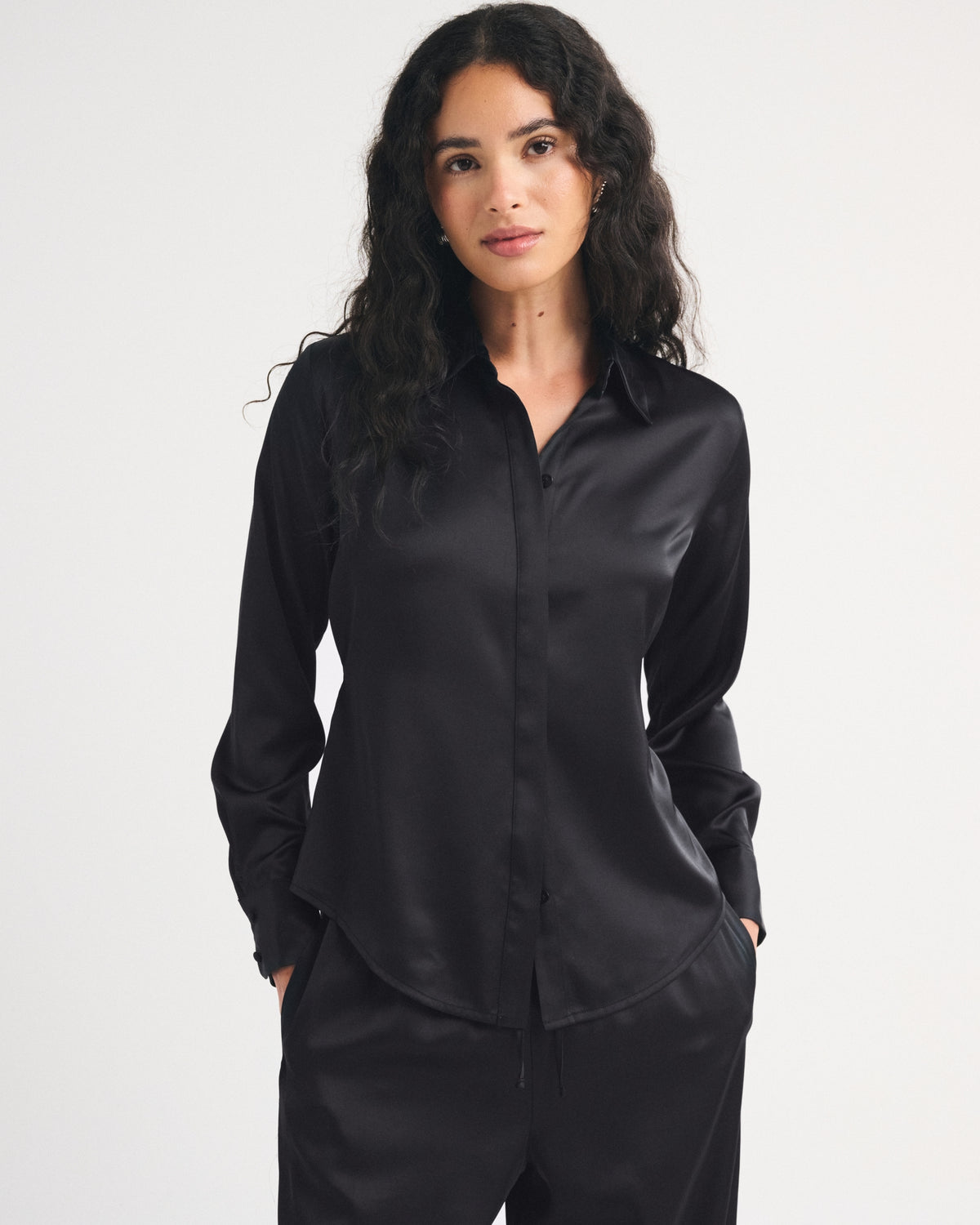 Abercrombie Satin Button-Through Shirt