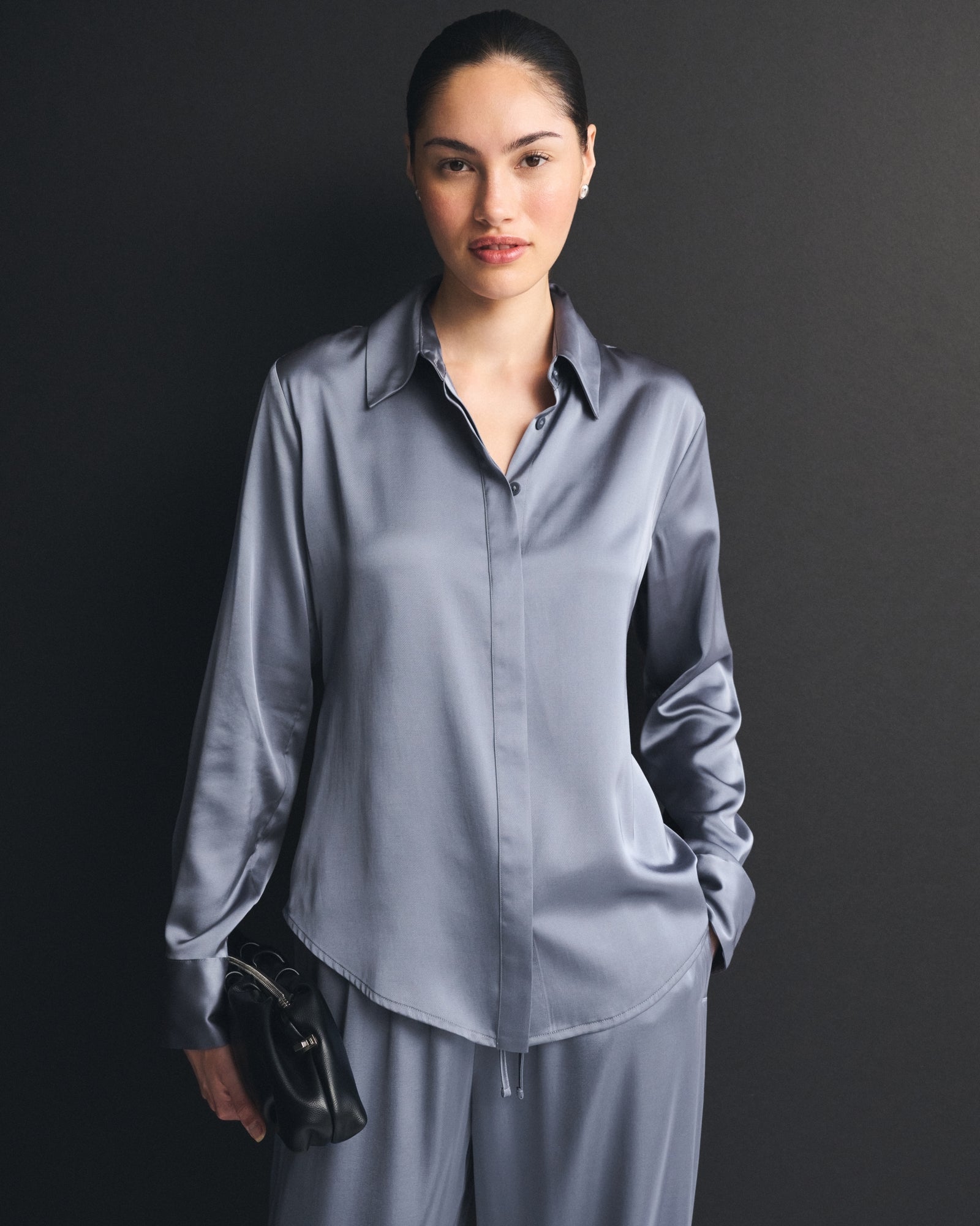 Abercrombie Satin Button-Through Shirt