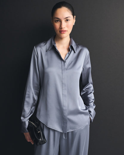 Abercrombie Satin Button-Through Shirt