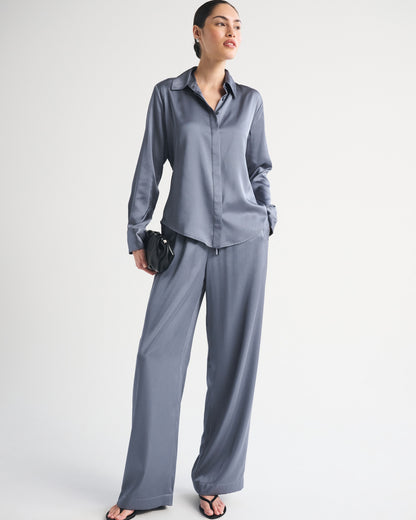 Abercrombie Satin Button-Through Shirt