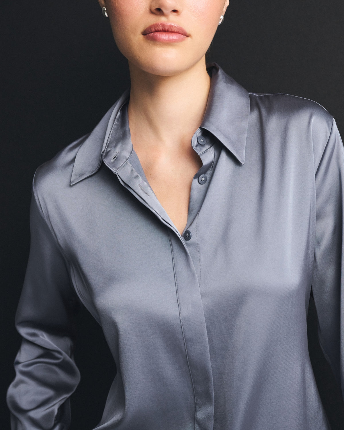 Abercrombie Satin Button-Through Shirt