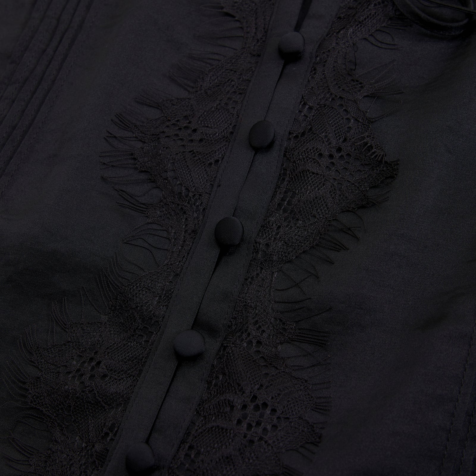 Abercrombie Lace-Trim Pintuck Satin Tank