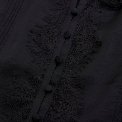 Abercrombie Lace-Trim Pintuck Satin Tank