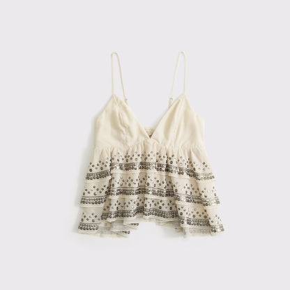Abercrombie Sequin Tiered Cami