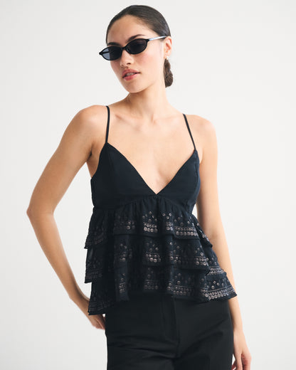 Abercrombie Sequin Tiered Cami