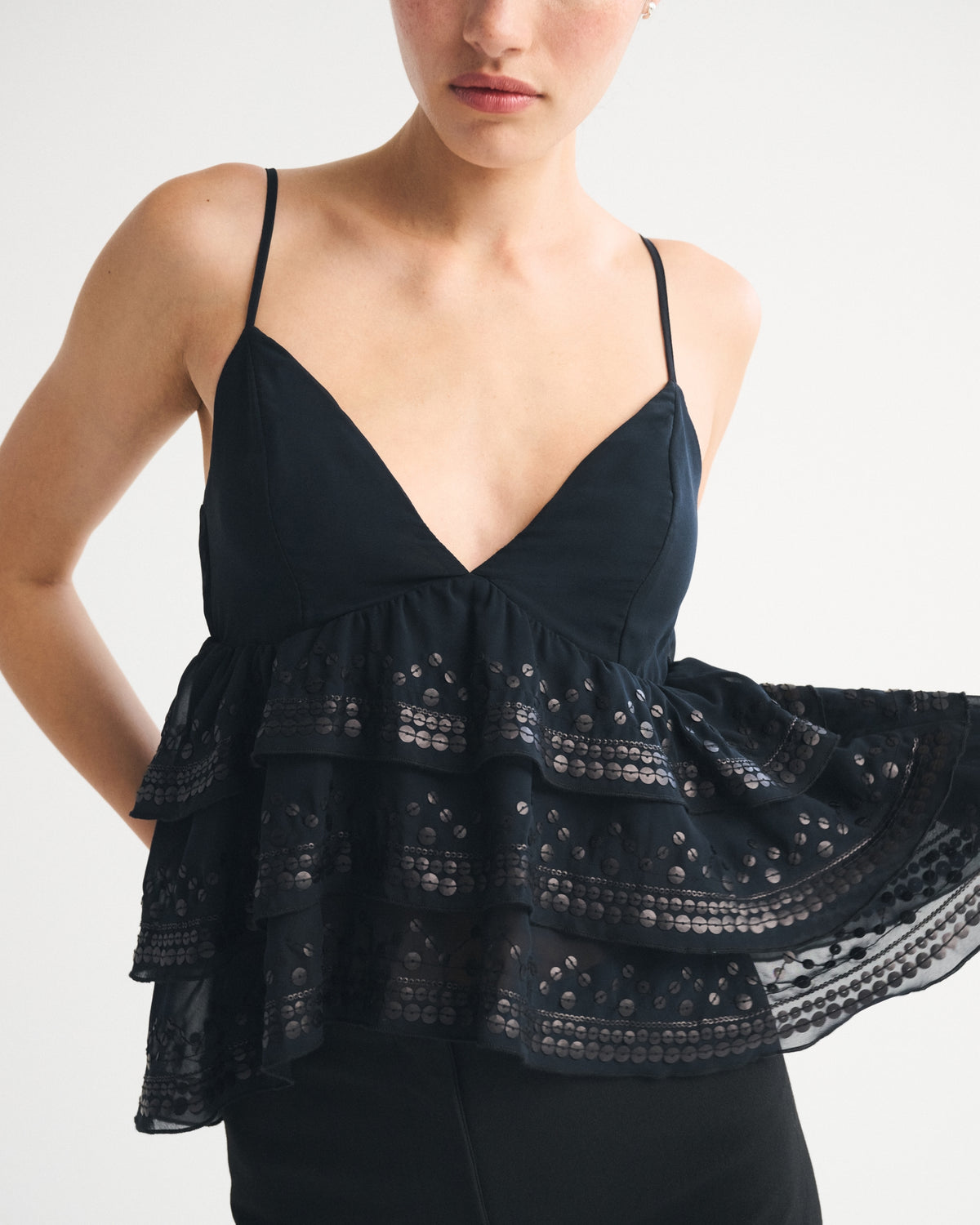 Abercrombie Sequin Tiered Cami