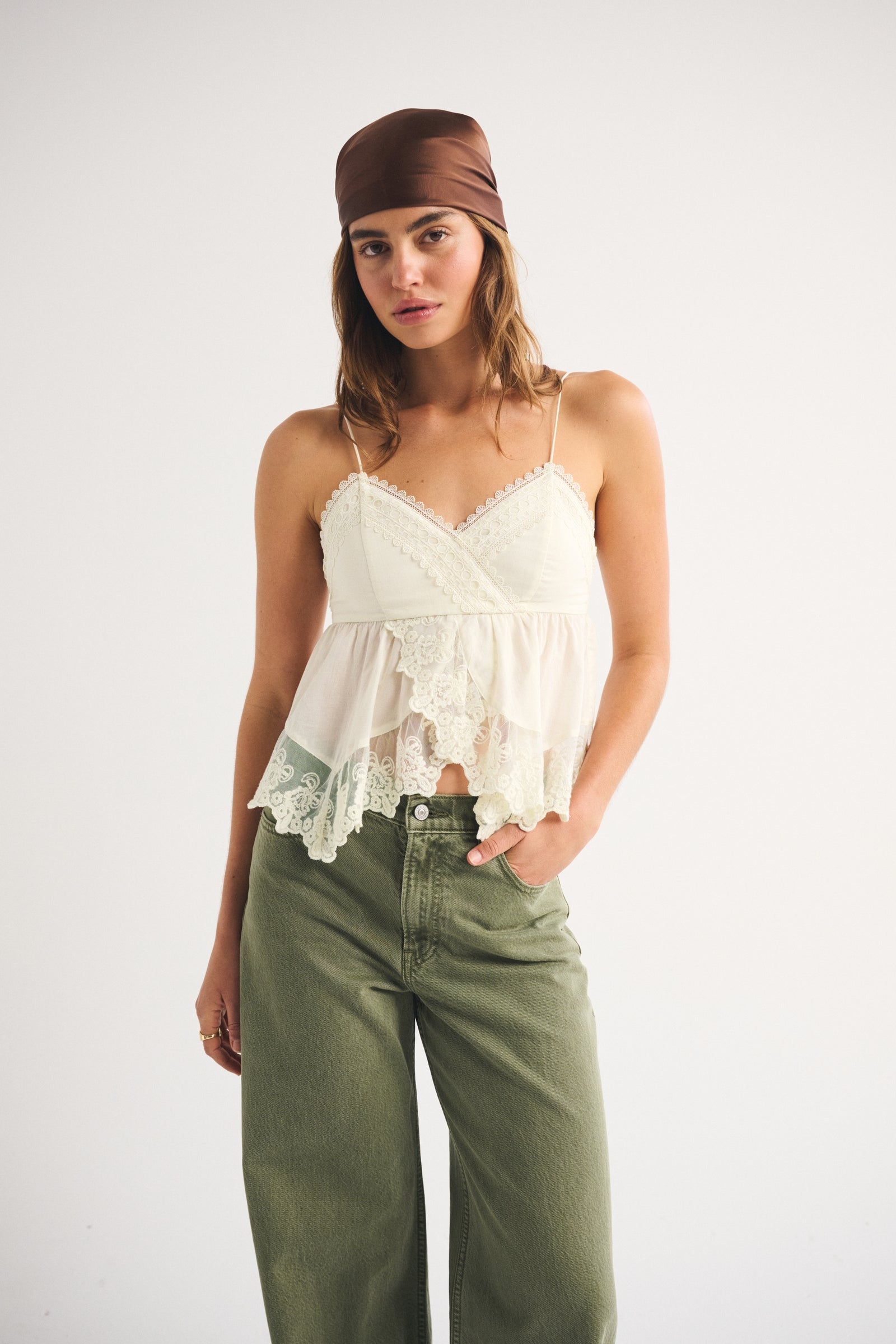 Abercrombie Babydoll Lace-Trim Cami
